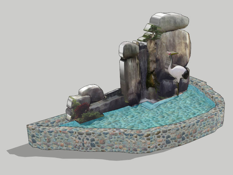 Chinese Style Rock Garden sketchup model preview - SketchupBox