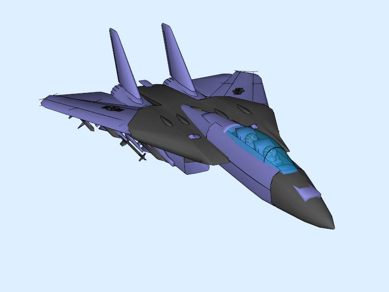 F-14 Tomcat Fighter sketchup model preview - SketchupBox