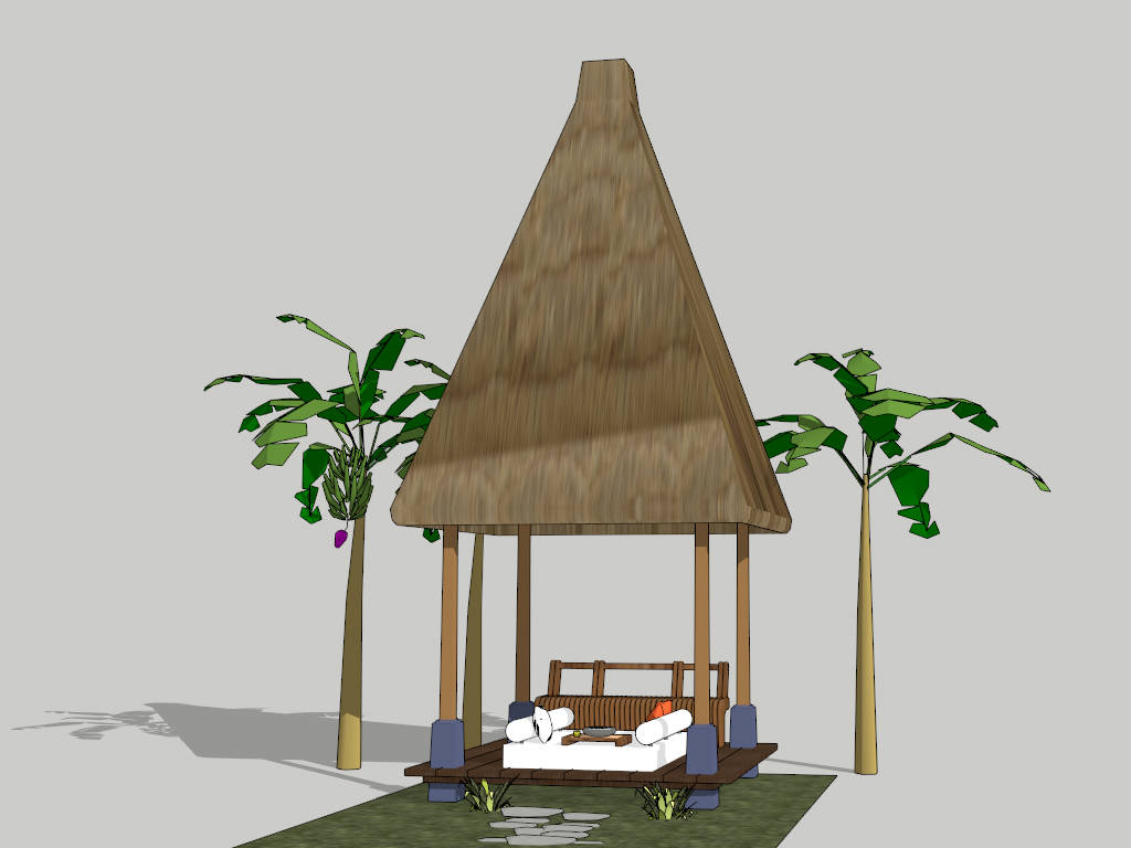 Tropical Gazebo sketchup model preview - SketchupBox
