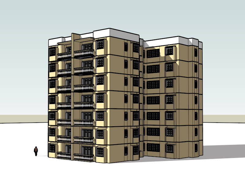 Residential Condominium Buildings sketchup model preview - SketchupBox