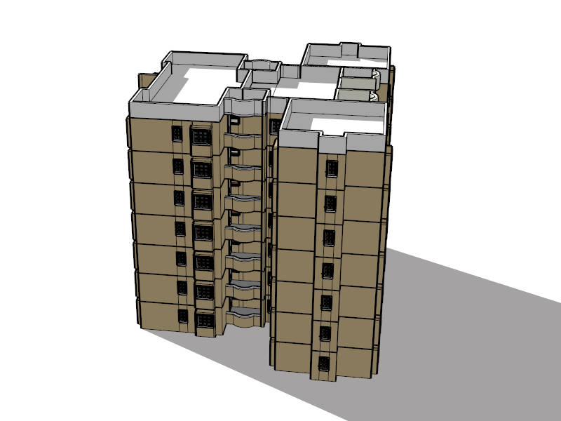 Residential Condominium Buildings sketchup model preview - SketchupBox