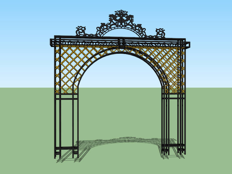 Black Metal Garden Arbor sketchup model preview - SketchupBox