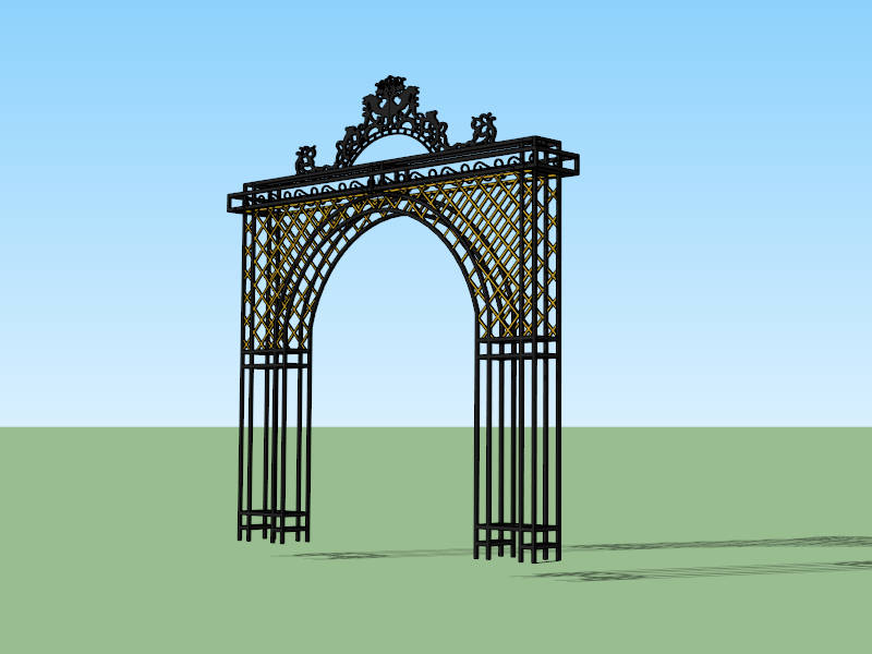 Black Metal Garden Arbor sketchup model preview - SketchupBox