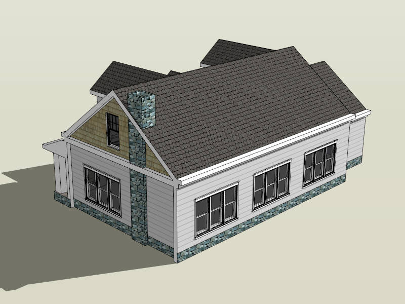 Modern Farmhouse Exterior Design sketchup model preview - SketchupBox