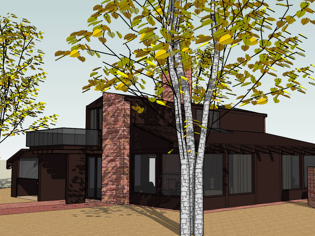 Small Cottage Style House sketchup model preview - SketchupBox