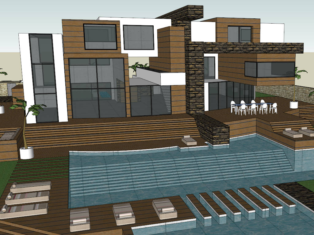 Sagres Luxury Villa sketchup model preview - SketchupBox