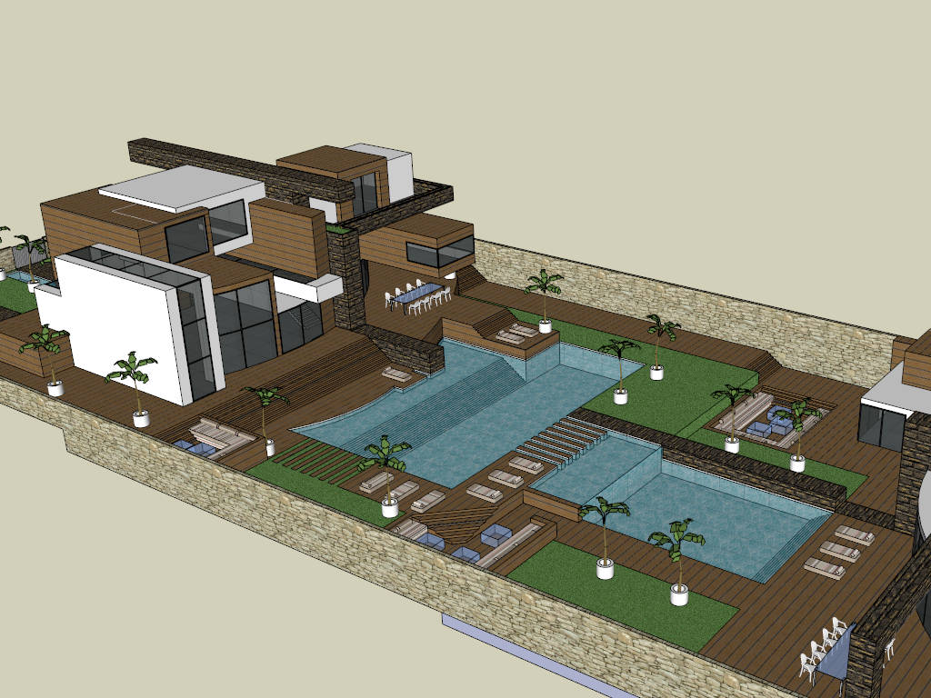 Sagres Luxury Villa sketchup model preview - SketchupBox