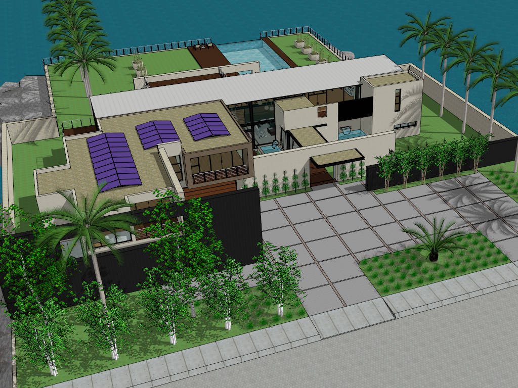 Casa Beach Villa sketchup model preview - SketchupBox