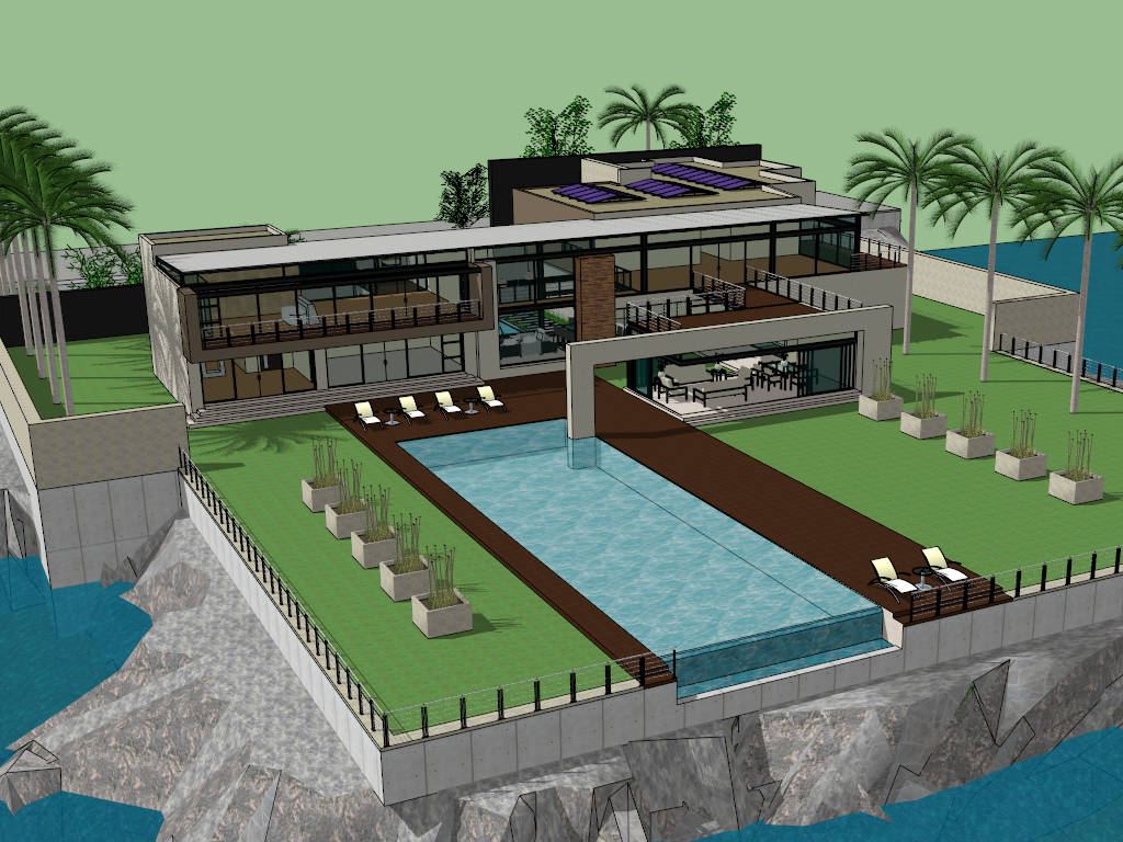 Casa Beach Villa sketchup model preview - SketchupBox