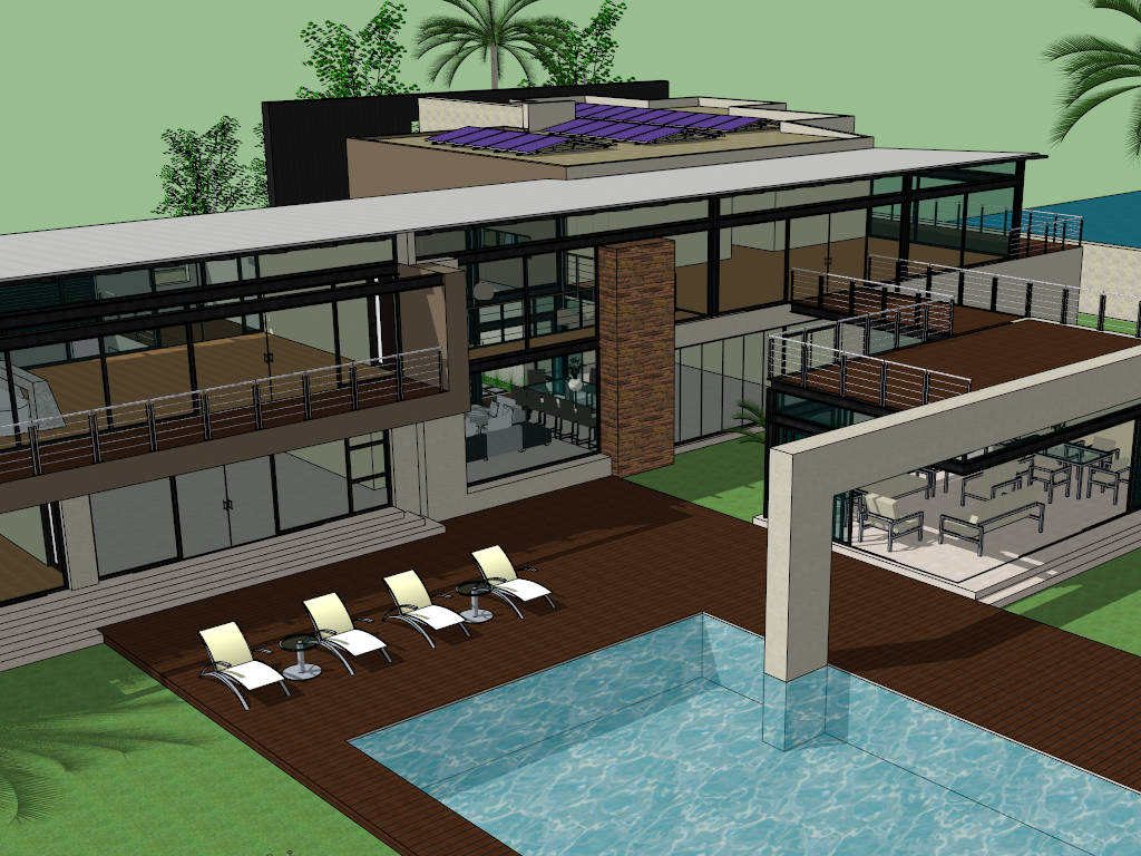 Casa Beach Villa sketchup model preview - SketchupBox