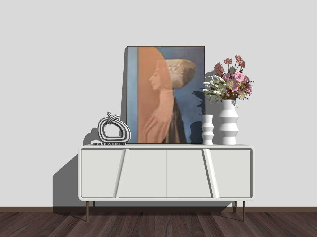 Small Modern Sideboard Cabinet sketchup model preview - SketchupBox
