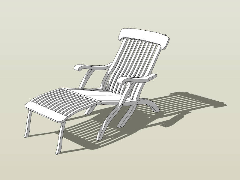 Steamer Deck Chair sketchup model preview - SketchupBox