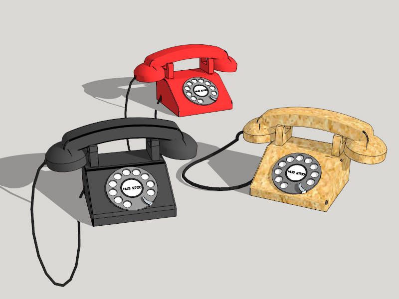 Old Landline Phones sketchup model preview - SketchupBox