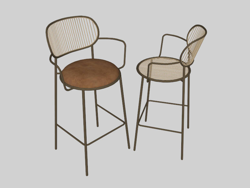 Metal Bar Stools with Backs sketchup model preview - SketchupBox