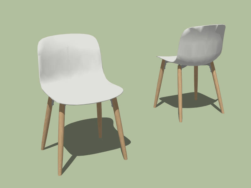 White Acrylic Dining Chairs sketchup model preview - SketchupBox