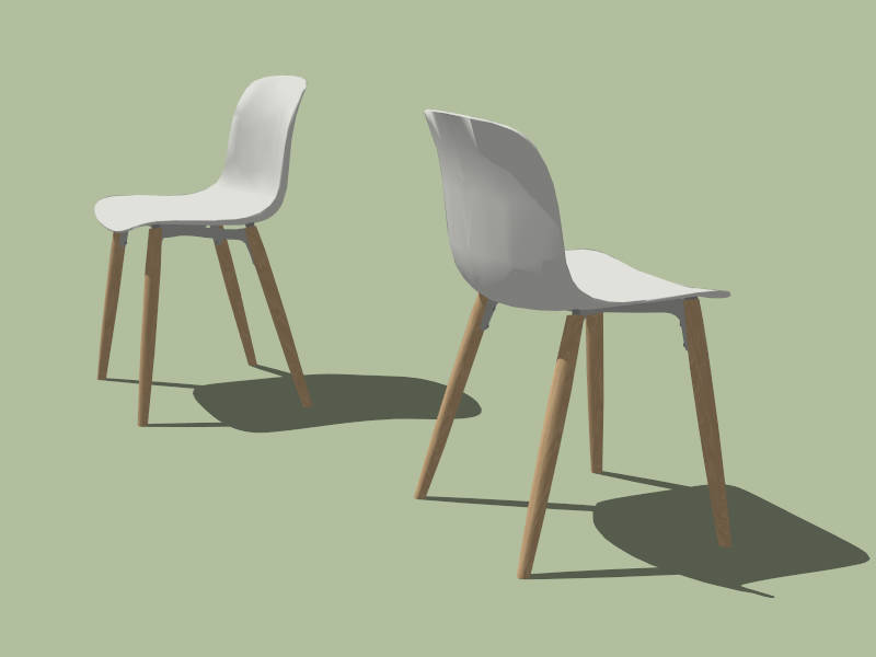 White Acrylic Dining Chairs sketchup model preview - SketchupBox