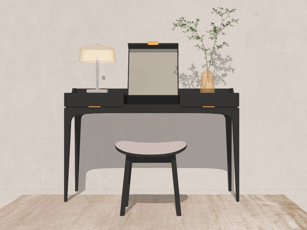 Flip Up Mirror Dressing Table sketchup model preview - SketchupBox