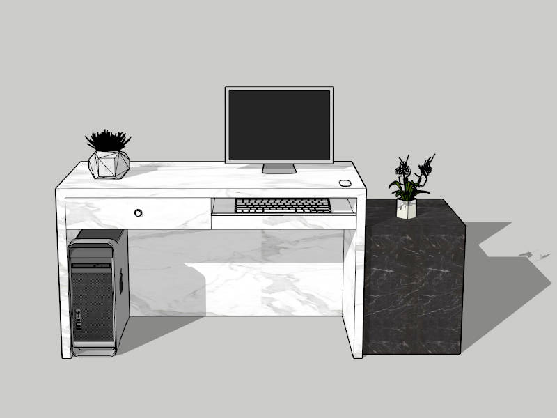 Small Marble Reception Desk sketchup model preview - SketchupBox