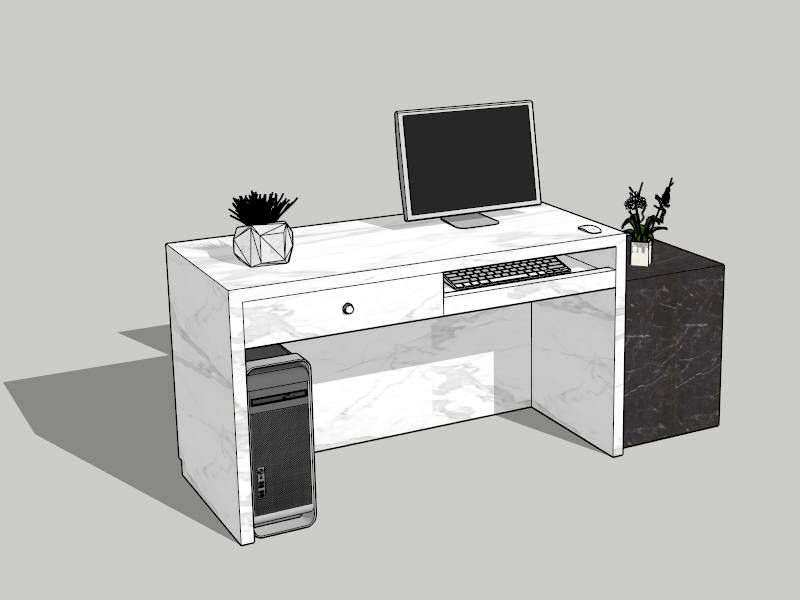 Small Marble Reception Desk sketchup model preview - SketchupBox
