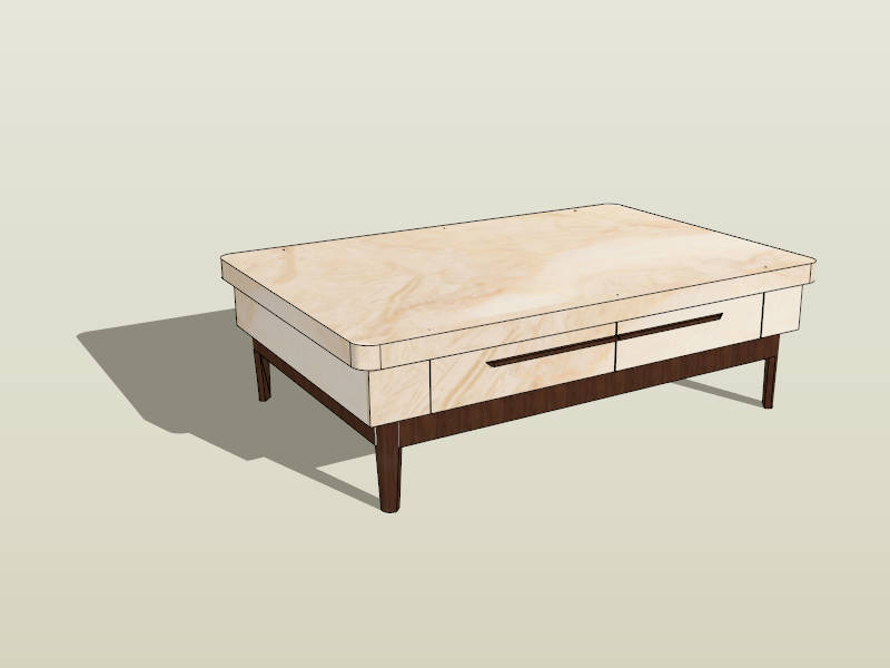 Stone Top Coffee Table sketchup model preview - SketchupBox