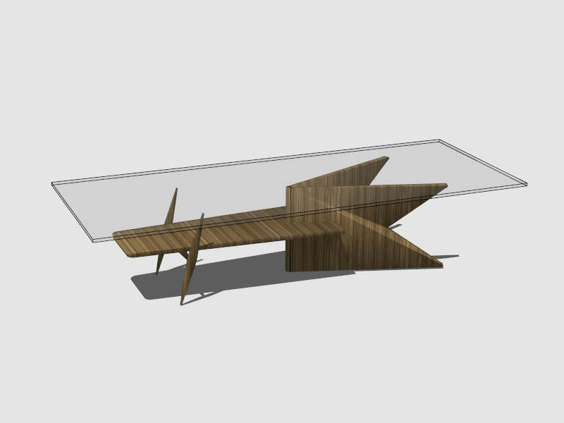 Unique Glass Top Coffee Table sketchup model preview - SketchupBox