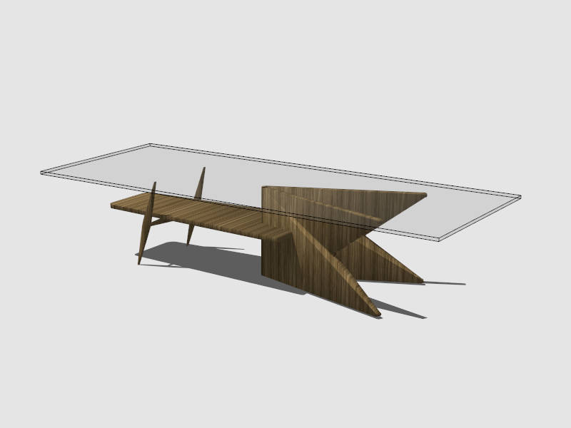 Unique Glass Top Coffee Table sketchup model preview - SketchupBox
