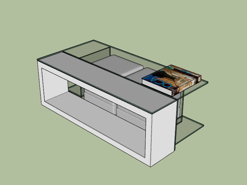 Designer Glass Coffee Table sketchup model preview - SketchupBox