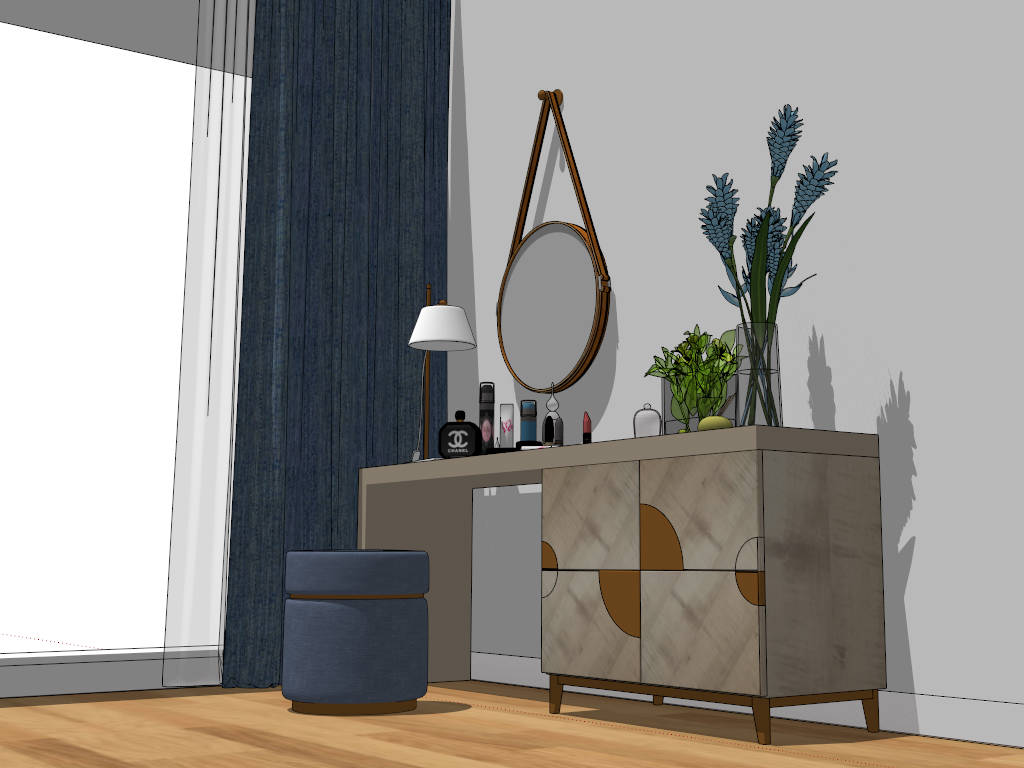 Luxury Modern Dressing Table sketchup model preview - SketchupBox