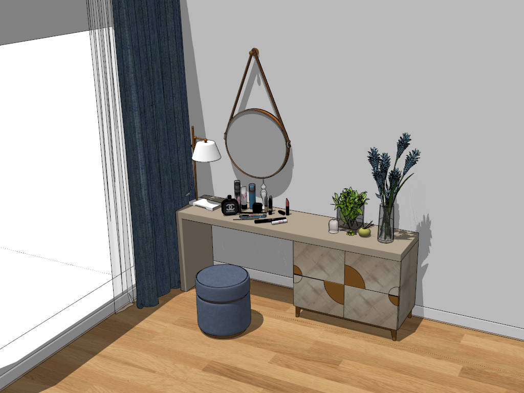 Luxury Modern Dressing Table sketchup model preview - SketchupBox