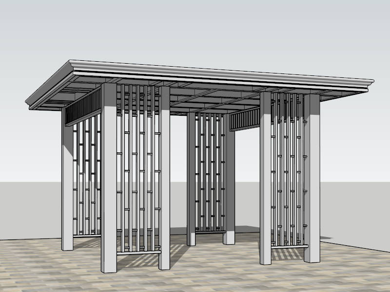 Trellis Style Pavilion sketchup model preview - SketchupBox