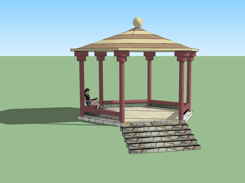 Stone Park Pavilion Design sketchup model preview - SketchupBox