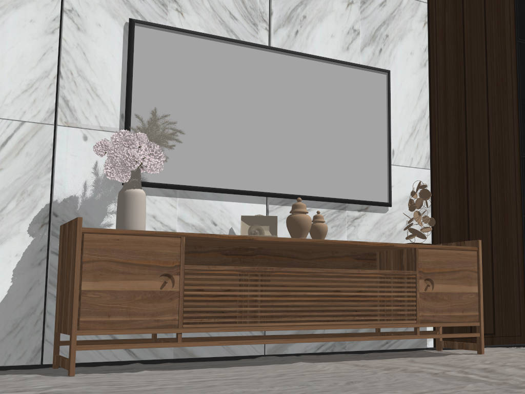 TV Stand Cabinet Design sketchup model preview - SketchupBox