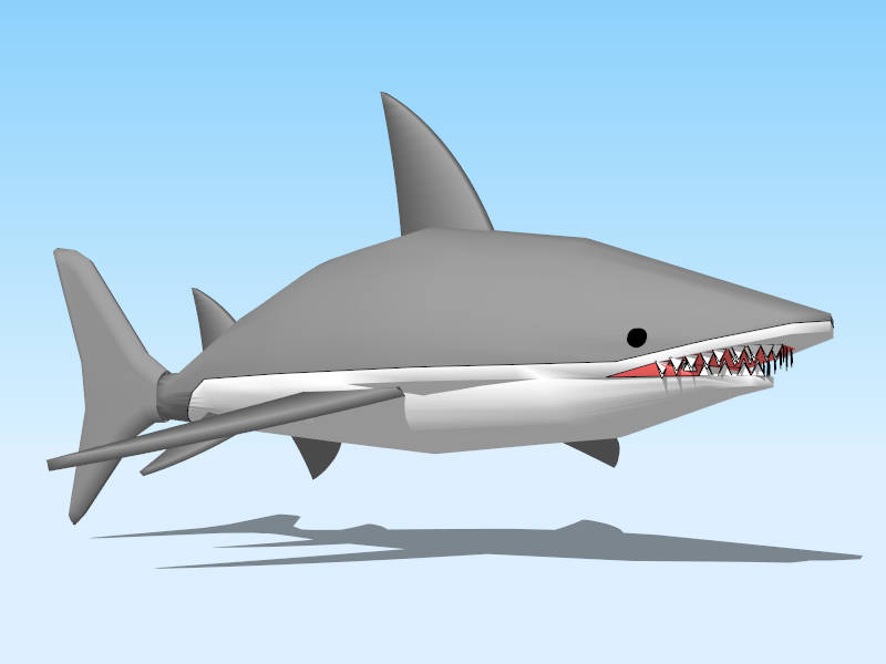 Scary Great White Shark sketchup model preview - SketchupBox