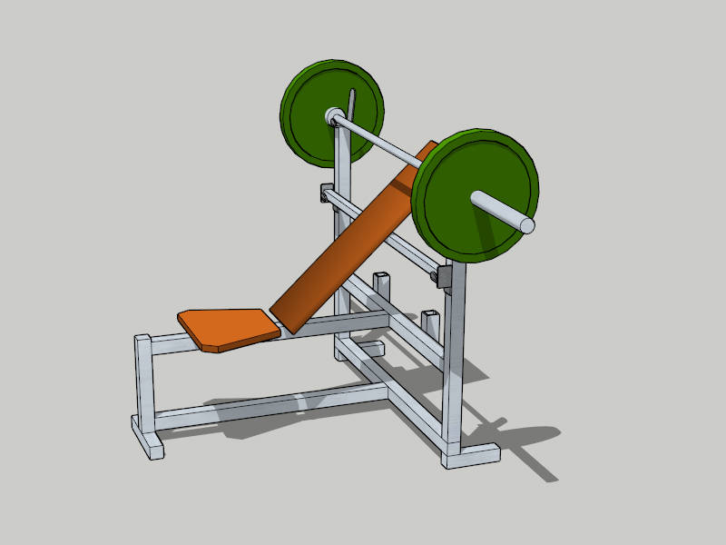 Weight Training Bench sketchup model preview - SketchupBox