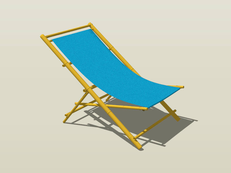 Outdoor Bamboo Deck Chair sketchup model preview - SketchupBox