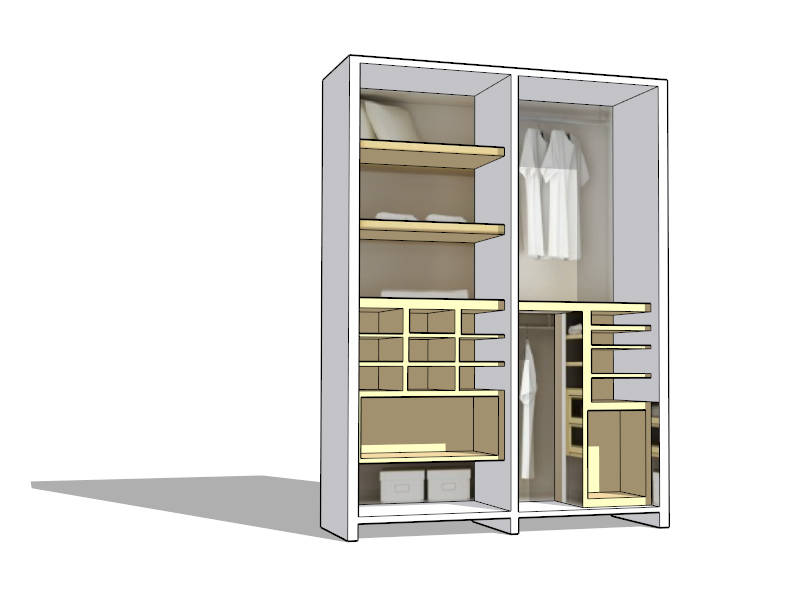 Custom Wardrobe Closet Design sketchup model preview - SketchupBox