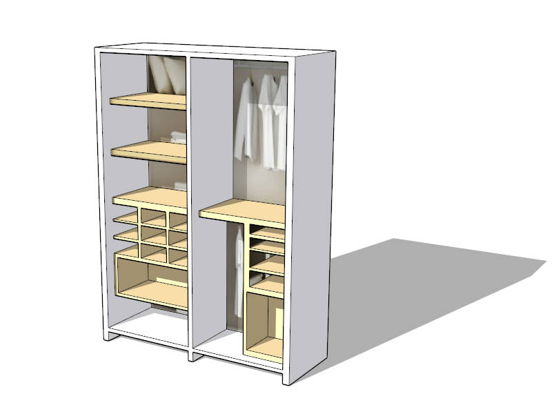 Custom Wardrobe Closet Design sketchup model preview - SketchupBox