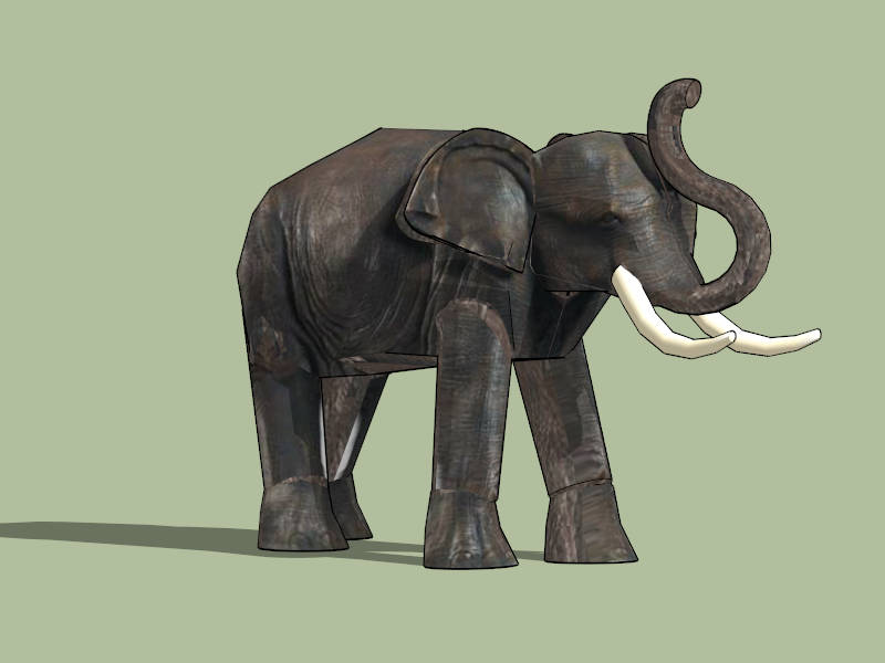 Asian Elephant sketchup model preview - SketchupBox