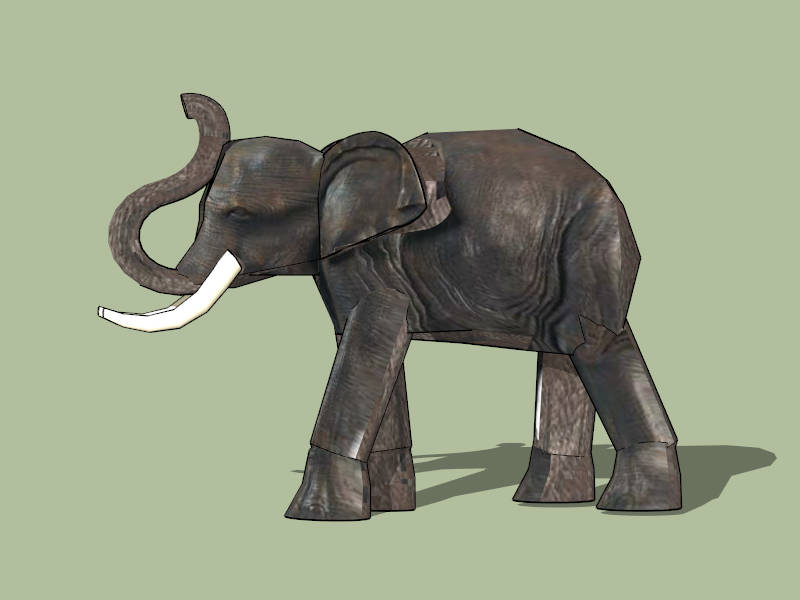 Asian Elephant sketchup model preview - SketchupBox