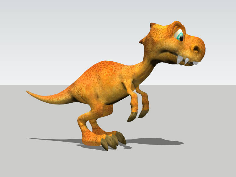 Orange Dinosaur Cartoon sketchup model preview - SketchupBox