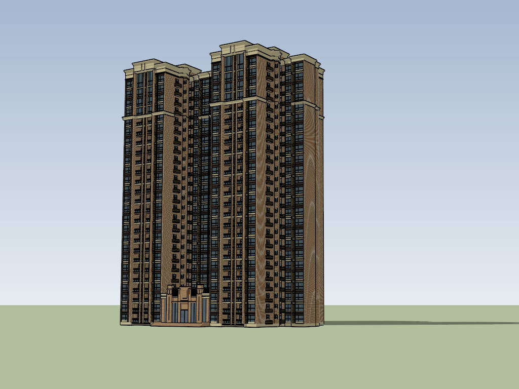 Modern Condominium Towers sketchup model preview - SketchupBox