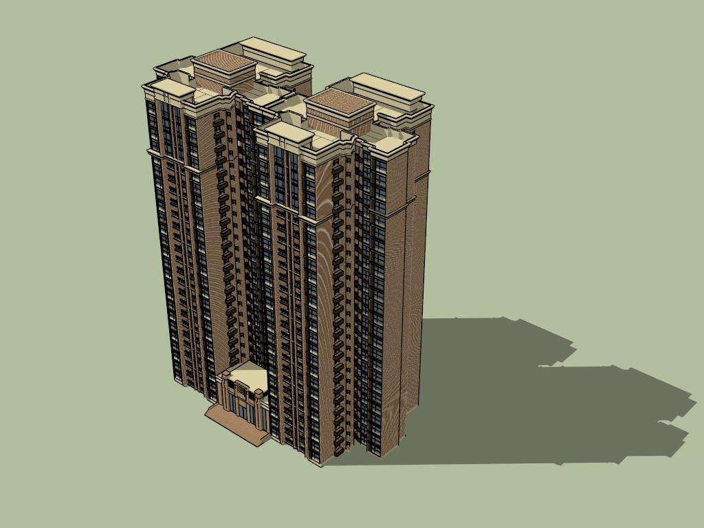 Modern Condominium Towers sketchup model preview - SketchupBox