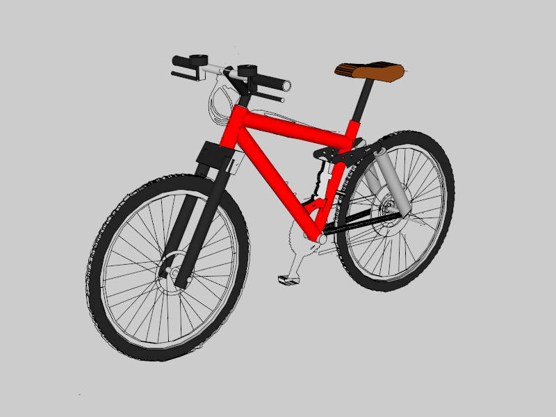 Red Mountain Bike sketchup model preview - SketchupBox