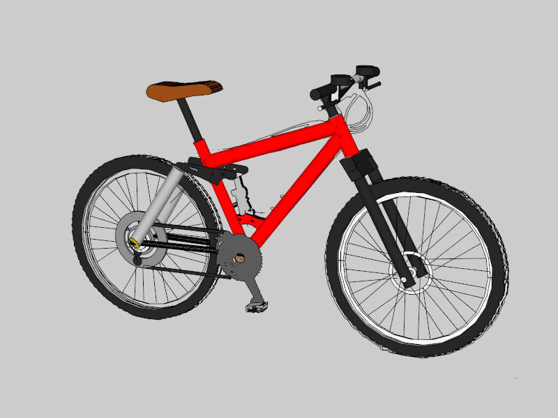 Red Mountain Bike sketchup model preview - SketchupBox