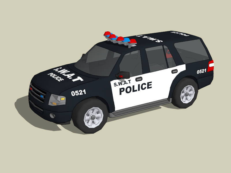 Station Wagon Police Car sketchup model preview - SketchupBox