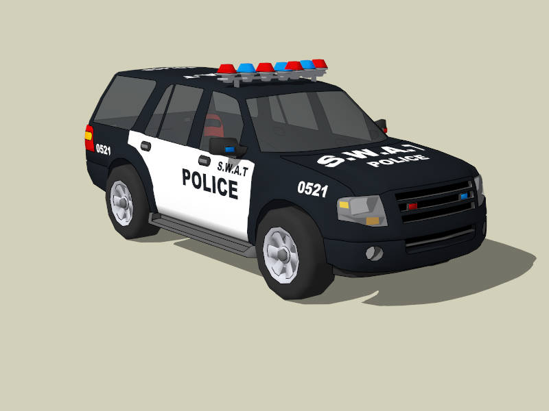Station Wagon Police Car sketchup model preview - SketchupBox