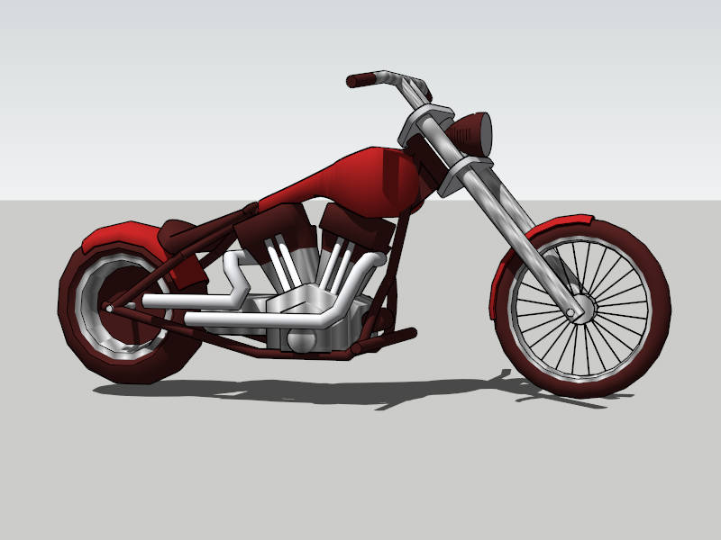 Chopper Motorcycle sketchup model preview - SketchupBox