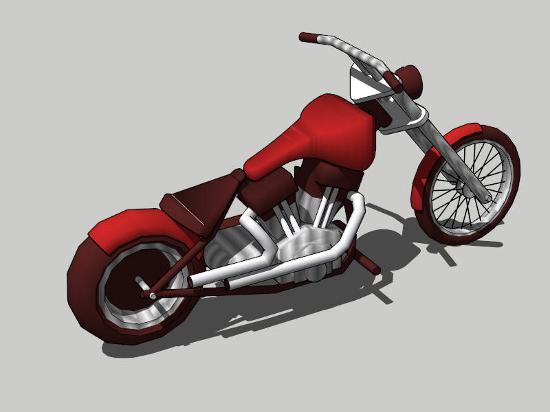 Chopper Motorcycle sketchup model preview - SketchupBox