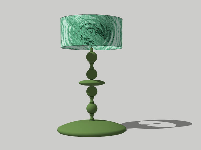 Green Table Lamp sketchup model preview - SketchupBox