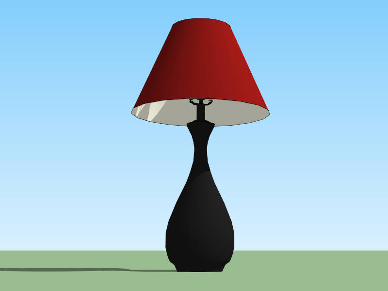 Black and Red Table Lamp sketchup model preview - SketchupBox